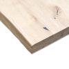 massief eiken tafelblad boomstamkant. doorlopende lamellen. grote voorraad en vele afmetingen. 40 mm dik. levering in belgie en nederland. voordelige prijzen