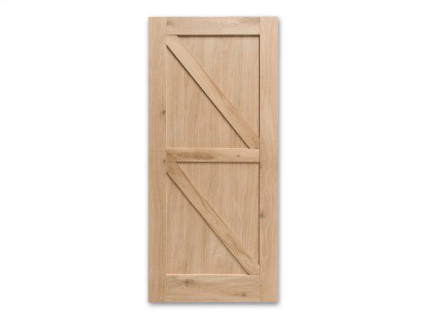Massieve eiken barndeur, of loftdeur met roedes. Bij Woodstyles direct uit voorraad leverbaar tegen scherpe prijzen