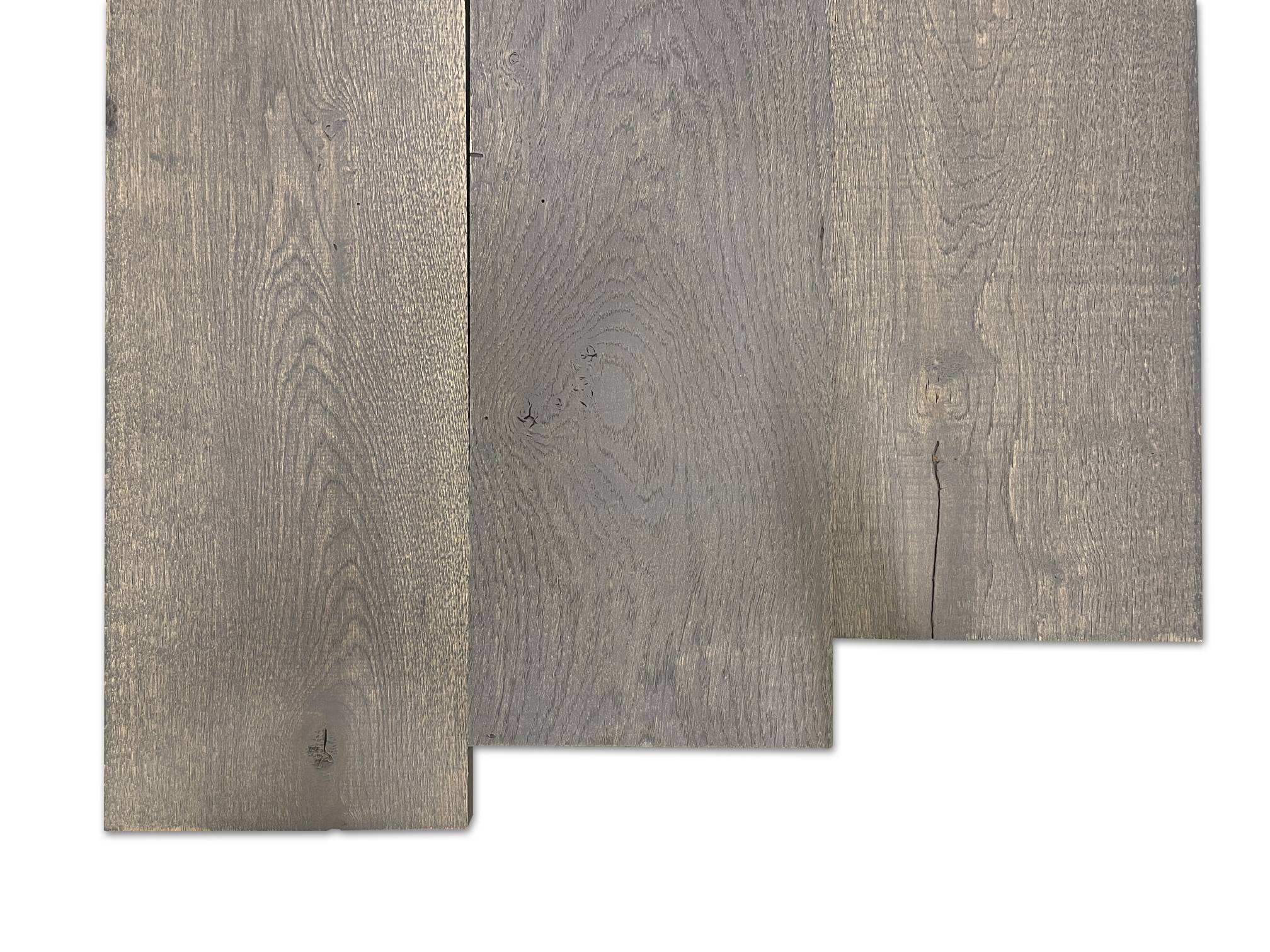 Menda City fundament Gevlekt Massieve Eiken Planken - Middle grey - Woodstyles -Uniek product