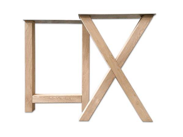 Eiken H en X-bartafelpoot van massief eiken. Prachtige poten voor onder een eiken blad. Deze poten maken de tafel helemaal af! Bij Woodstyles verkrijgbaar en binnen 7 werkdagen bij u thuis geleverd